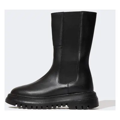 DEFACTO Faux Leather Thick Sole Boots