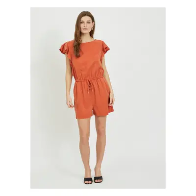 Orange short overall with tie VILA Isabel - Ladies