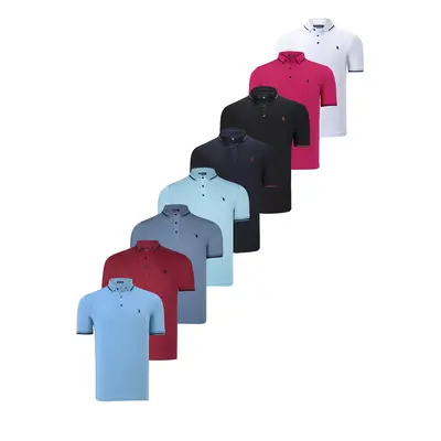 SET OF EIGHT T8586 DEWBERRY MEN'S T-SHIRT-BLACK-WHITE-NAVY-BURGUNDY-CYAN-FUCHSIA-INDIGO-LIGHT BL