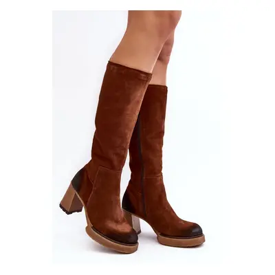 Women's high-heeled suede boots Lemar Brown Ceraxa