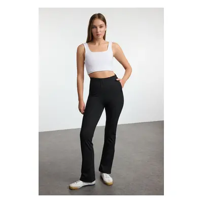 Trendyol Black Zippered Pocket Detailed Full Length Knitted Sports Trousers