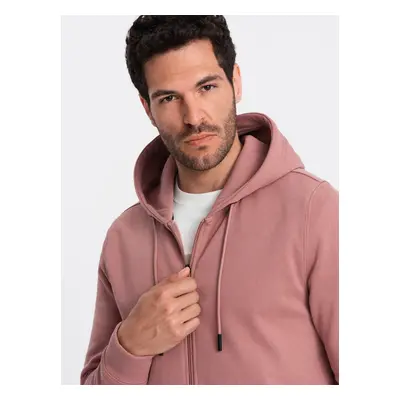 Ombre BASIC men's unbuttoned cotton sweatshirt - dark pink