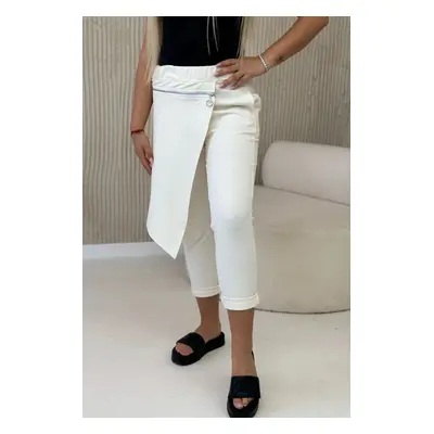 Punto Milano winter pants with decorative zipper light beige