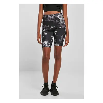 Women's High Waist Tech Mesh AOP Cycle Shorts darkflower