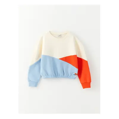 LC Waikiki Crew Neck Color Blocked Long Sleeve Girl's Sweatshirt