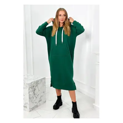 Long green dress with hood