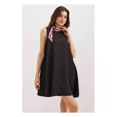 Bigdart Mini Linen Dress - Black