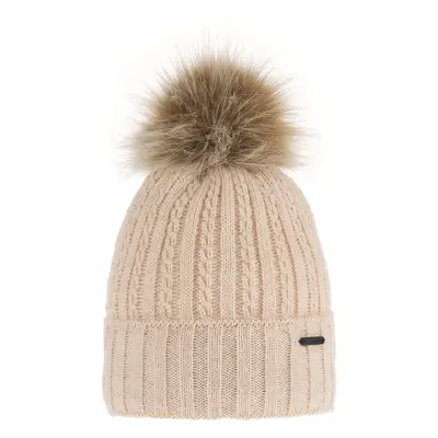 AGBO Woman's winter hat beige Karizma with pompom