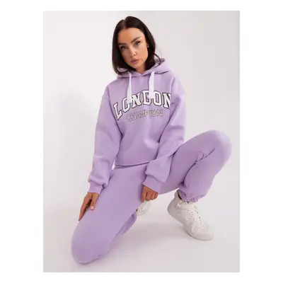 Light purple two-piece women's tracksuit