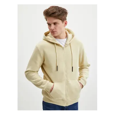 Beige Mens Zipper Hoodie ONLY & SONS Ceres - Men