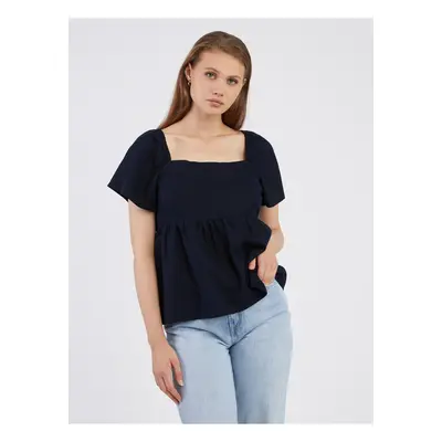 Dark Blue Women's Linen Top JDY Say - Women