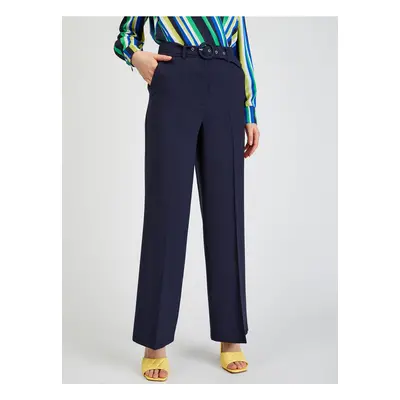 Orsay Dark blue womens wide trousers with belt - Ladies