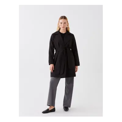 LC Waikiki Jacket Collar Plain Long Sleeve Women's Trench Coat