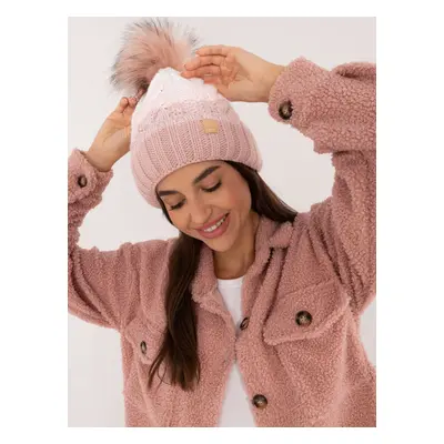 Light pink winter hat with fleece insulation RUE PARIS