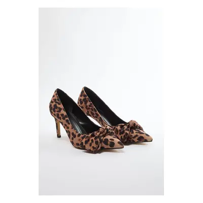 Trendyol Leopard Bow Brown Women's Classic Heeled Shoe