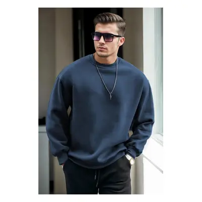 70650 Dewberry Oversize Men Sweatshirt-NAVY BLUE