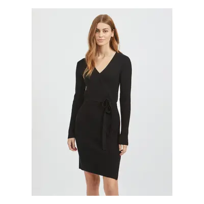 Black Women's Ribbed Sweater Dress VILA Ril - Women