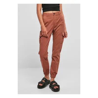 Women's Terracotta Cargo High-Waisted Trousers