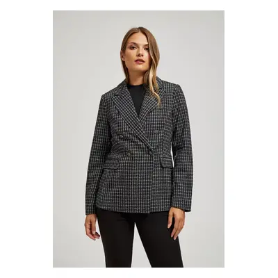 Double-breasted blazer with decorative buttons