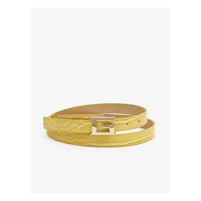 Yellow Ladies Belt with Crocodile Pattern Guess - Women