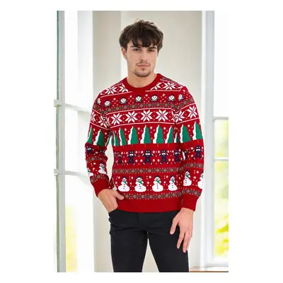 82363 Dewberry Christmas Mens Sweater-RED