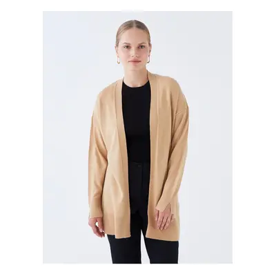 LC Waikiki Shawl Collar Plain Long Sleeve Oversize Women's Knitwear Cardigan