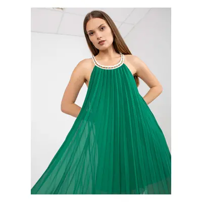 Dark green airy dress of with mini length