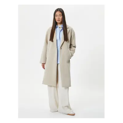 Koton Long Cachet Coat Pocket Detailed Buttoned