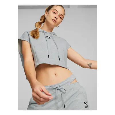 Light Grey Women's Brindle Short Hoodie Puma - Women