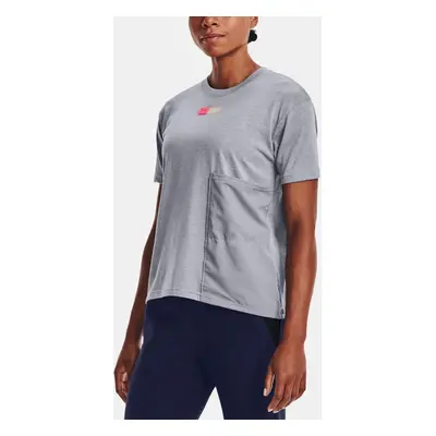 Under Armour T-Shirt Live Woven Pocket Tee-GRY - Women