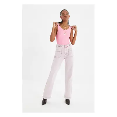 Trendyol Pink Pocket részletes High Waist 90's Wide Leg Jeans