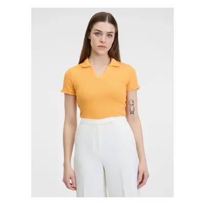 Orsay Yellow Womens Ribbed Polo T-Shirt - Women