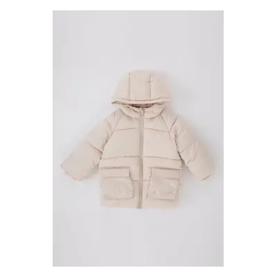 DEFACTO Baby Girl Waterproof Hooded Puffer Jacket