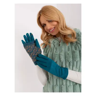 Turquoise two-piece winter gloves