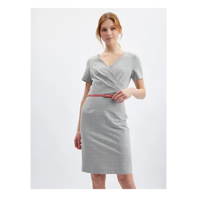 Orsay Grey Ladies Checkered Sheath Dress - Women