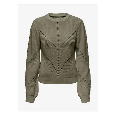 Khaki Womens Patterned Sweater ONLY Ella - Women