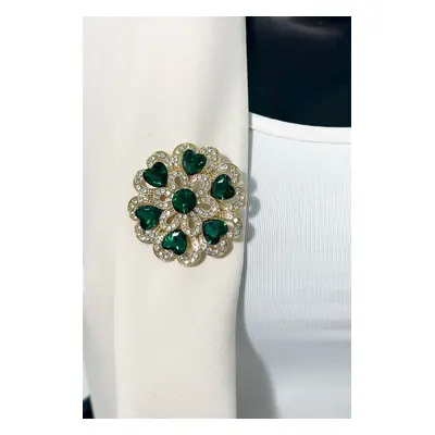 Brooch Flower XZ459-193 green