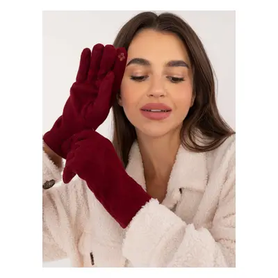 Burgundy women's gloves