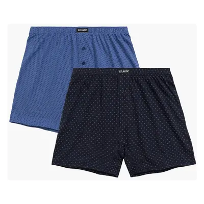 Men's loose boxers ATLANTIC 2Pack - blue with pattern