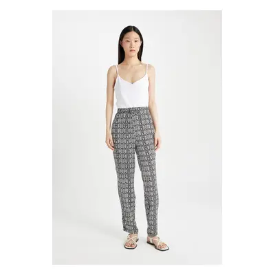 DEFACTO Viscose Harem Pants Patterned Pocket High Waist