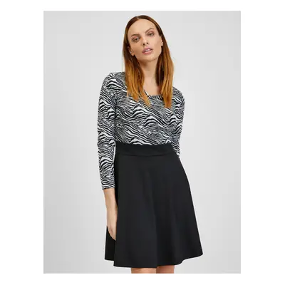 Orsay White and Black Women Patterned Dress - Women