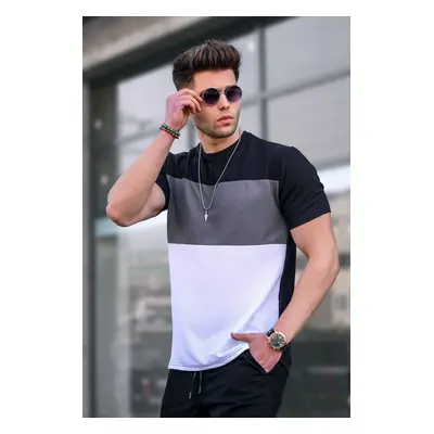 Madmext Men's Color Blocked Black T-Shirt