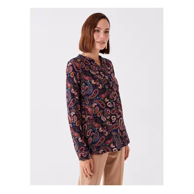 LC Waikiki Loose Collar Patterned Long Sleeve Women's Blouse