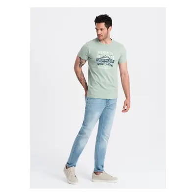 Ombre Men's San Francisco printed cotton t-shirt - ash