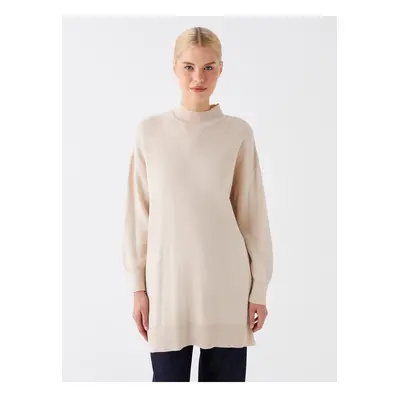 LC Waikiki Half Turtleneck Plain Long Sleeve Oversize Women's Knitwear Tunic