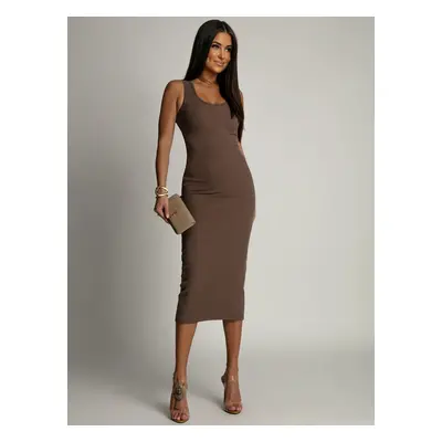 Women's midi dress Fasardi - dark beige