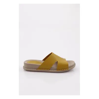 DGN P33 Women's Slippers Genuine Leather Yellow