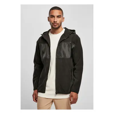 Micro fleece jacket with hood black