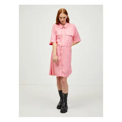 Pink linen shirt dress VERO MODA Haf - Women