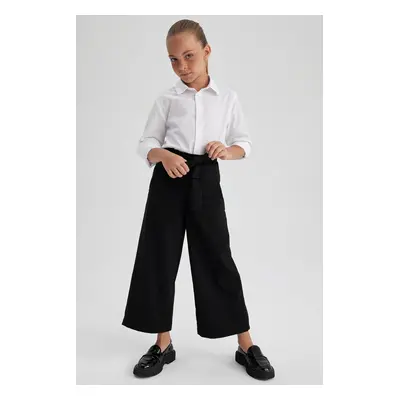 DEFACTO Girl's Anthracite Wide Leg School Trousers